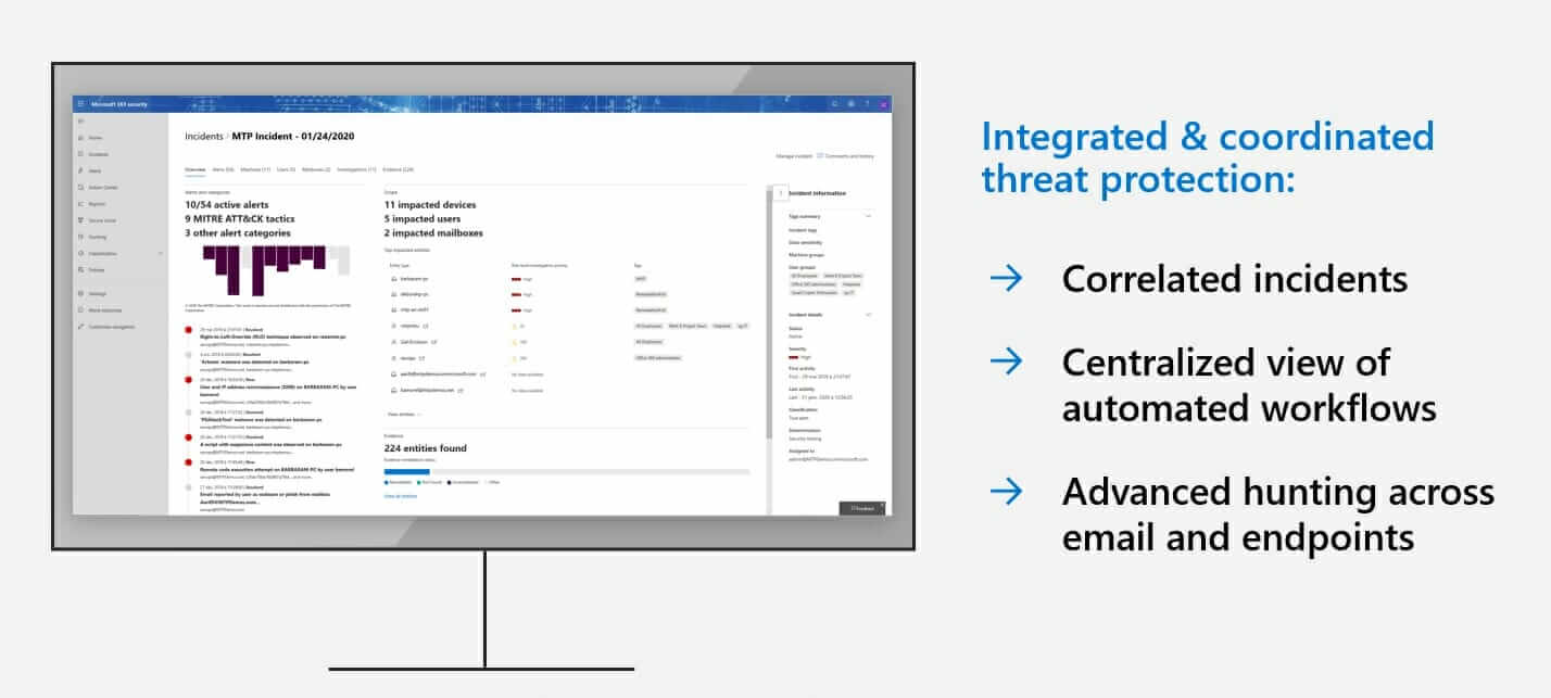 Microsoft brings a new level of integration that gives defenders the best of both worlds—an end to end visibility across all of their resources and intelligent alerts built with a deep understanding of individual resources, enhanced with human and machine intelligence.