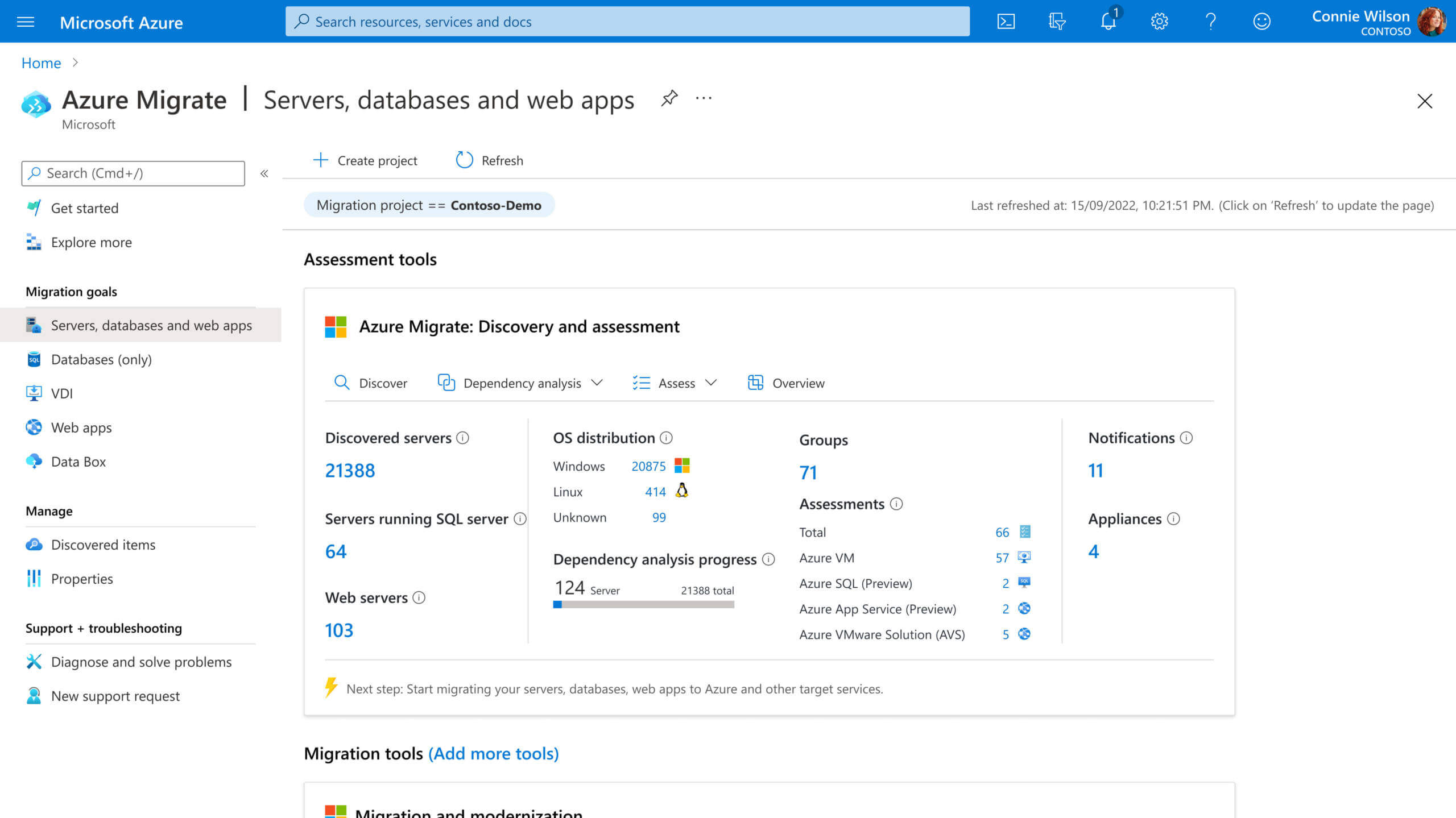 Should I Migrate IT Infrastructure to the Cloud? 7 Azure Migrate web dashboard