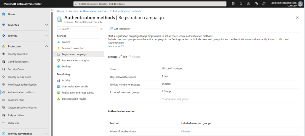 Easy Guide to Entra ID's Registration Campaign Policy 1 admin experience