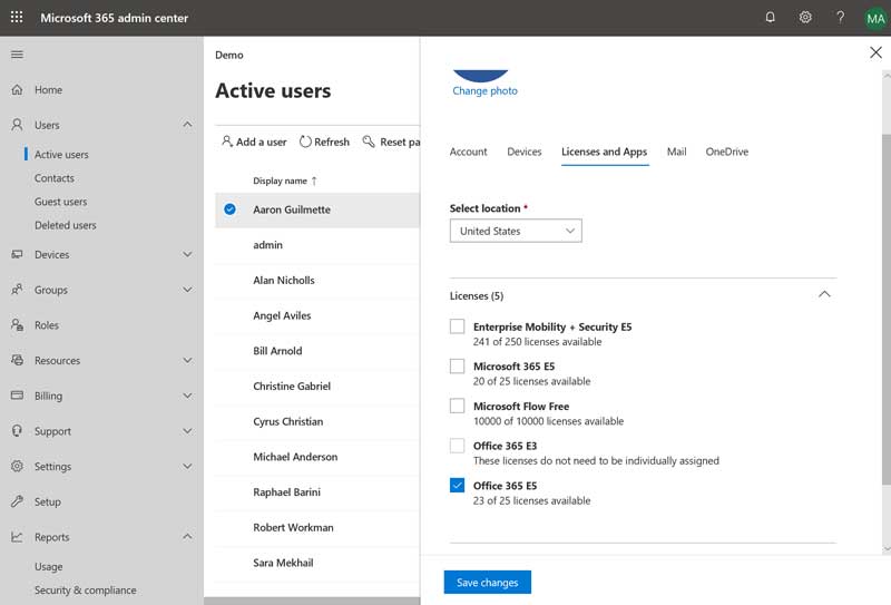microsoft license optimization and management in Microsoft 365 Admin center